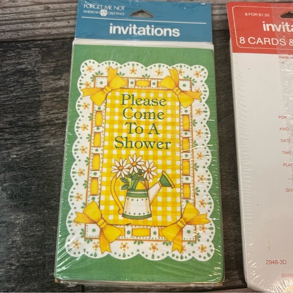 Vintage Sealed Hallmark & American Greeting Bridal Shower Invitations Set of 3 - Picture 6 of 7